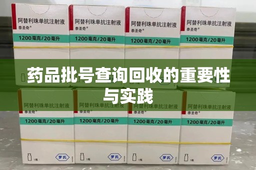 盐城药品批号查询回收的重要性与实践